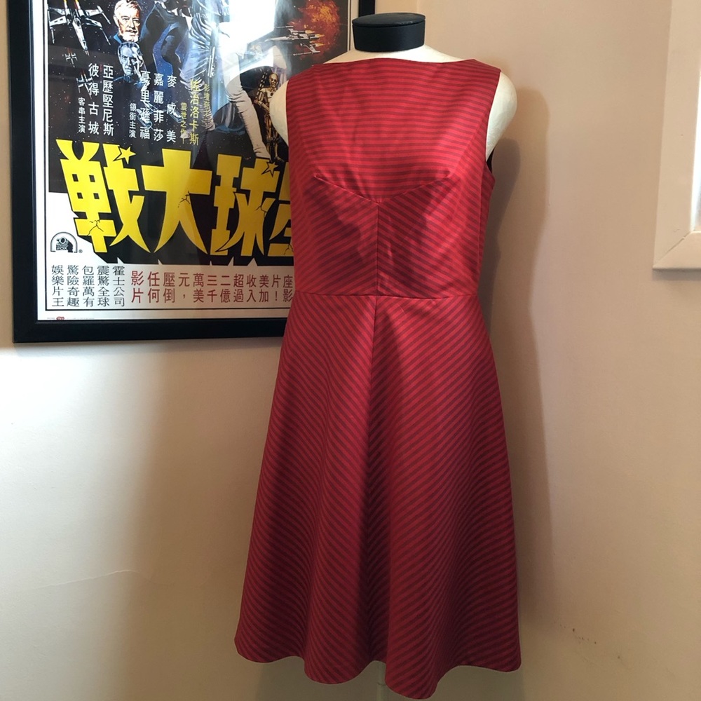 Festive red striped holiday dress Size 12